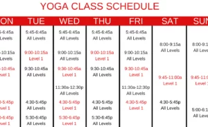 Recommended Beginning Yoga Schedule