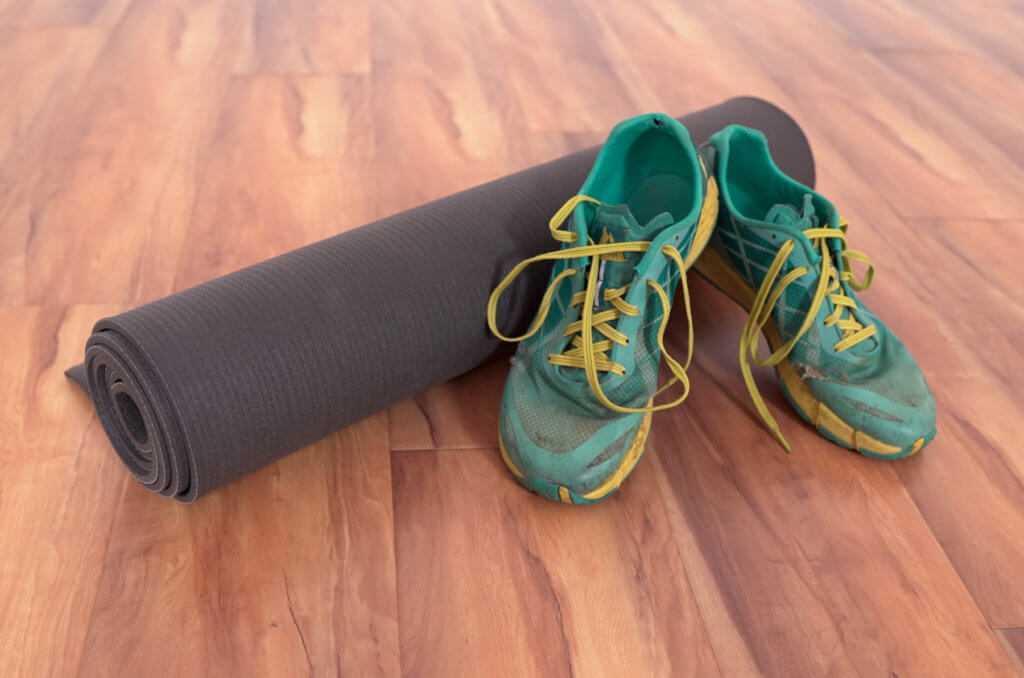 yoga for running shoes mat